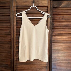 CJLA Cream Double-V Sleeveless Women's Top